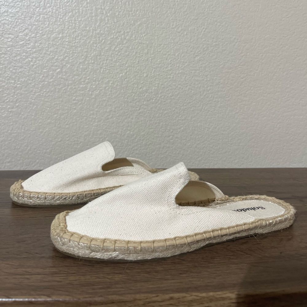 Soludos Cream Espadrille Slip-Ons